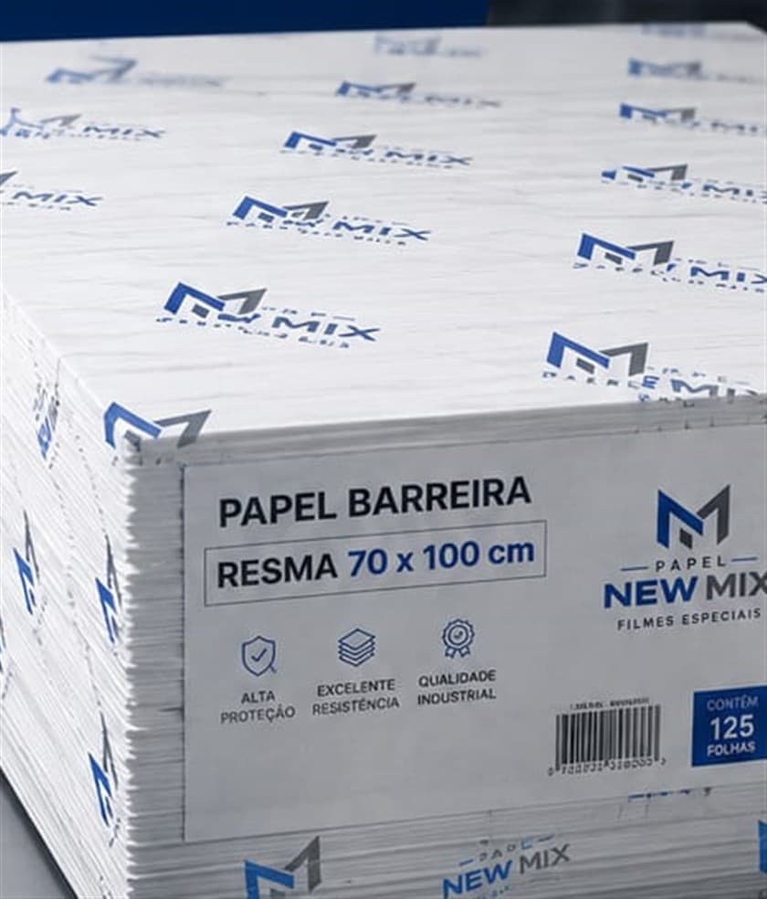 Resma New Mix 70 x 100 cm, papel barreira, embalada sobre pallet